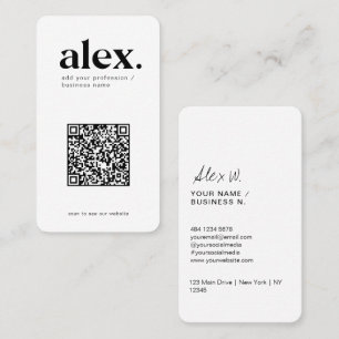 Moderne Schwarz-Weiß-QR-Code-Logo Visitenkarte
