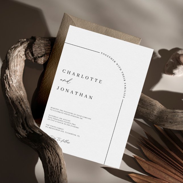 Moderne Schwarz-Weiß-QR-Hochzeit Einladung (Von Creator hochgeladen)