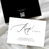 Moderne Schwarz-Weiß-QR-Hochzeit