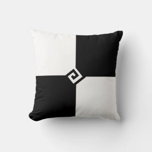Moderne Schwarz-Weiß-Quadrate Kissen
