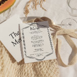 Moderne Schwarz/Weiß Rahmen Retro Abendessen Hochz Menükarte<br><div class="desc">Ein altes Geld Retro minimale helle Hochzeitsessen Menü. Das Design der Vintagen,  weißen und schwarzen Typografie ist schick. Perfekt und passend zu der ganzen Suite.</div>