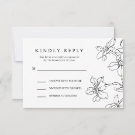 Moderne Schwarz-Weiß-Reaktion, Hochzeit RSVP Karte