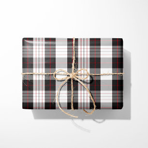 Moderne Schwarz-Weiß-Rot karierte Geschenkpapier