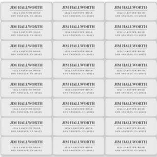 Moderne Schwarz-Weiß-Rücksendeadresse Aufkleber