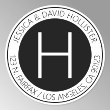 Moderne Schwarz-Weiß-Rücksendeadresse oder Produkt