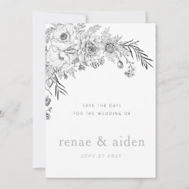 Moderne Schwarz-Weiß-Save the Date Karte