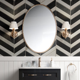 Moderne Schwarz-Weiß-Schachbrett-Herringbone Tapete