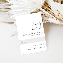 Moderne Schwarz-Weiß-Schrift-Hochzeit RSVP Karte