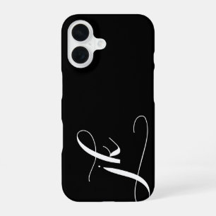 Moderne Schwarz-Weiß-Schrift-Monogramm-Name iPhone 16 Hülle