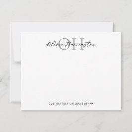 Moderne Schwarz-Weiß-Script-Klassik Mitteilungskarte