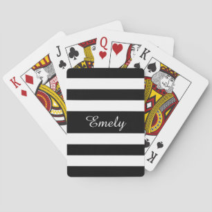 Moderne Schwarz-Weiß-Script-Name Spielkarten