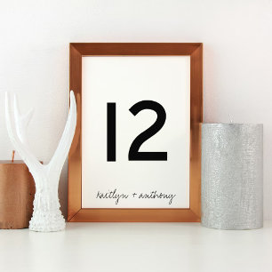 Moderne Schwarz-Weiß-Skripte Minimalistische Hochz Einladung