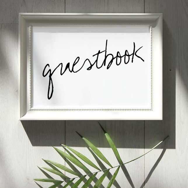 Moderne Schwarz-Weiß-Skripte Minimalistische Hochz Poster (Von Creator hochgeladen)