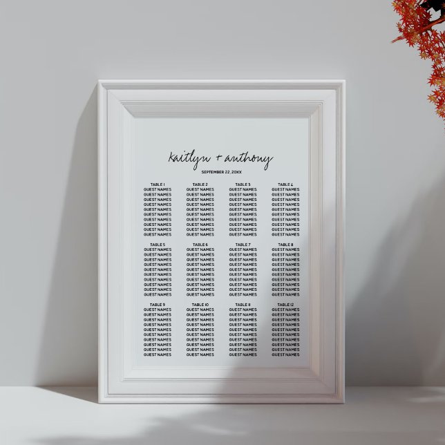 Moderne Schwarz-Weiß-Skripte Minimalistische Hochz Poster (Von Creator hochgeladen)