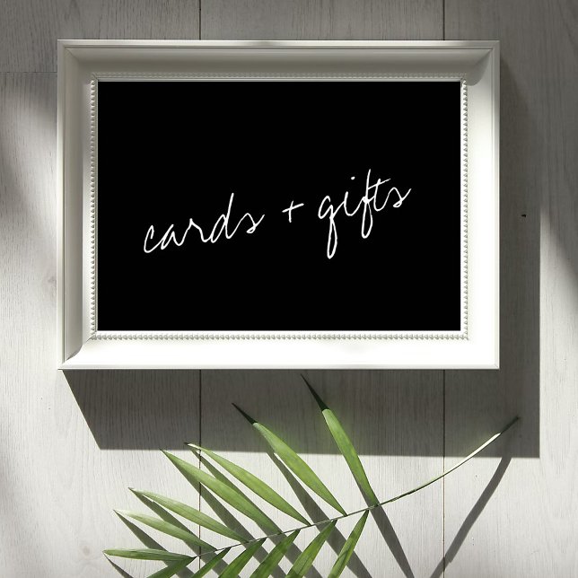 Moderne Schwarz-Weiß-Skripte Minimalistische Hochz Poster (Von Creator hochgeladen)