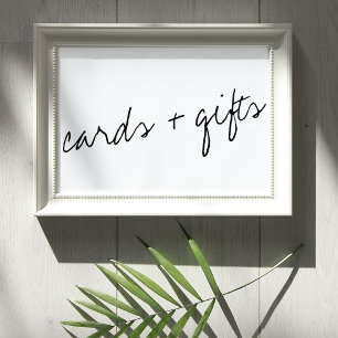 Moderne Schwarz-Weiß-Skripte Minimalistische Hochz Poster