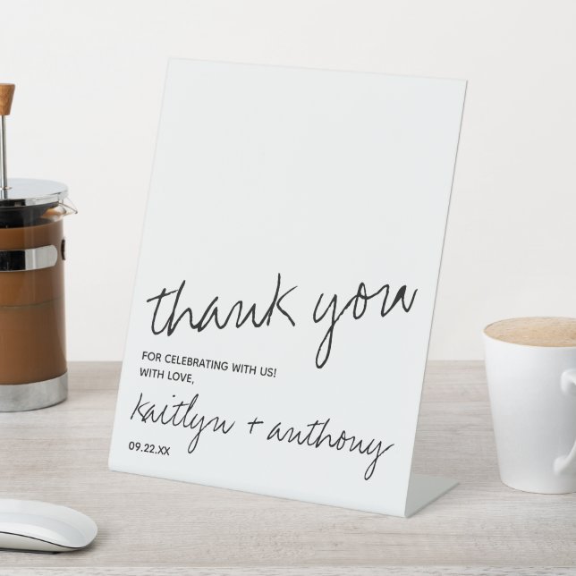 Moderne Schwarz-Weiß-Skripte Minimalistische Hochz Sockelschild (In SItu)