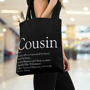 Moderne Schwarz-Weiß-Spaß-Cousin-Definition 