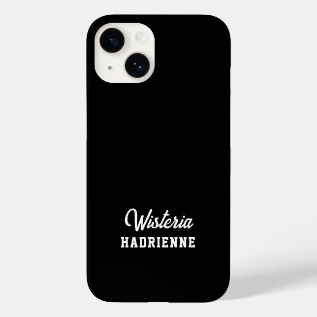 Moderne Schwarz-Weiß-Sport-Monogramm-Name Case-Mate iPhone Hülle (Rückseite)