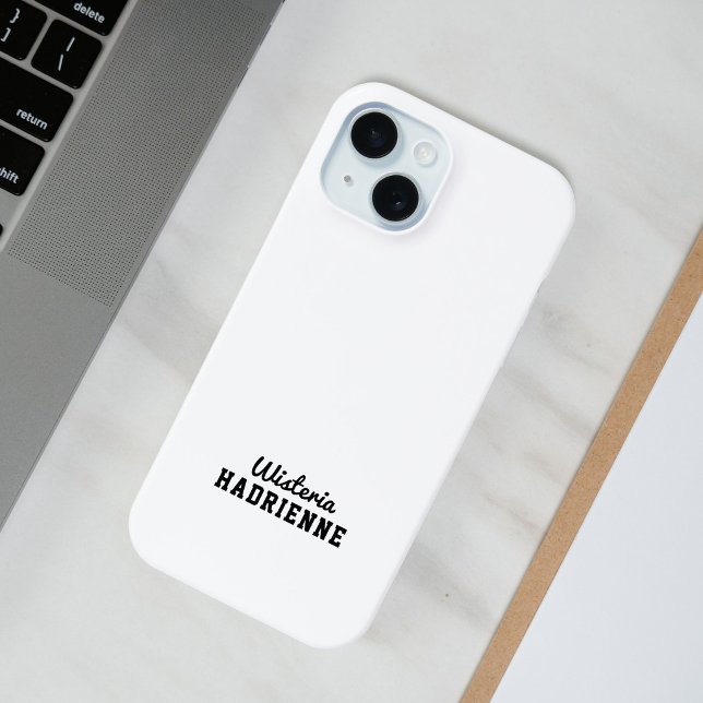 Moderne Schwarz-Weiß-Sport-Monogramm-Name Case-Mate iPhone Hülle (Von Creator hochgeladen)