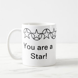 Moderne Schwarz-Weiß-Star-Mug Kaffeetasse