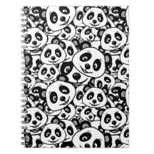 Moderne Schwarz-Weiß Süße Panda-Bär-Muster