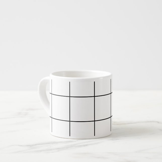 Moderne Schwarz-Weiß-Tasse Espressotasse (Vorderseite Links)