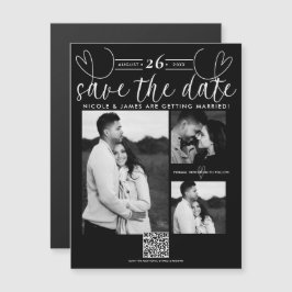 Moderne Schwarz-Weiß-Technik Save the Date Magnetkarte