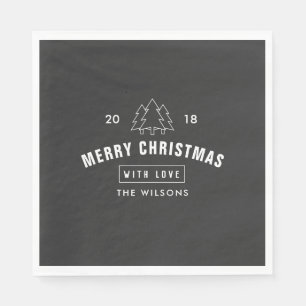 Moderne Schwarz-Weiß-Tische-Dekoration Serviette