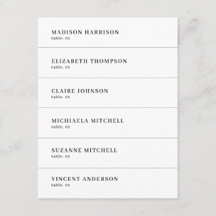 Moderne Schwarz-Weiß-Tischnamenskarte DIY Einladung