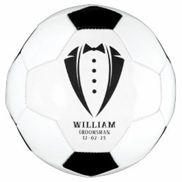 Moderne Schwarz-Weiß-Tuxedo-Trauzeuge-Geschenke Fußball
