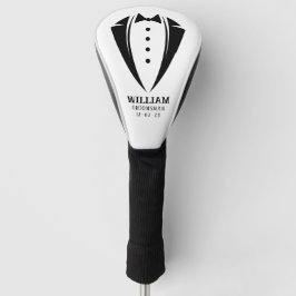 Moderne Schwarz-Weiß-Tuxedo-Trauzeuge-Geschenke Golf Headcover
