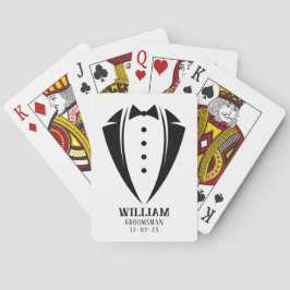 Moderne Schwarz-Weiß-Tuxedo-Trauzeuge-Geschenke Spielkarten