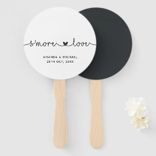Moderne Schwarz-Weiß-Typografie S'more Liebe Fächer