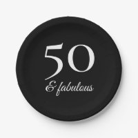 Moderne Schwarz-Weiß-Typografie zum 50. Geburtstag