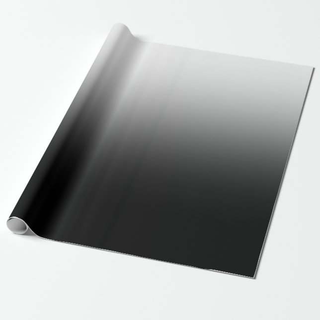 Moderne Schwarz-Weiß-Verlaufs-Minimalist-Design Geschenkpapier (Ungerollt)