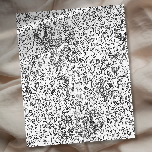 Moderne Schwarz-Weiß-Vögel-Muster Fleecedecke (Modern Black and White Birds Whimsical Pattern Fleece Blanket)