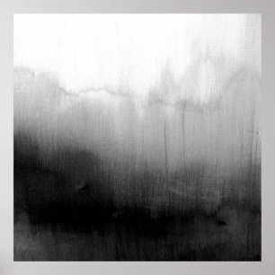 Moderne Schwarz-Weiß-Wasserfarbe Poster