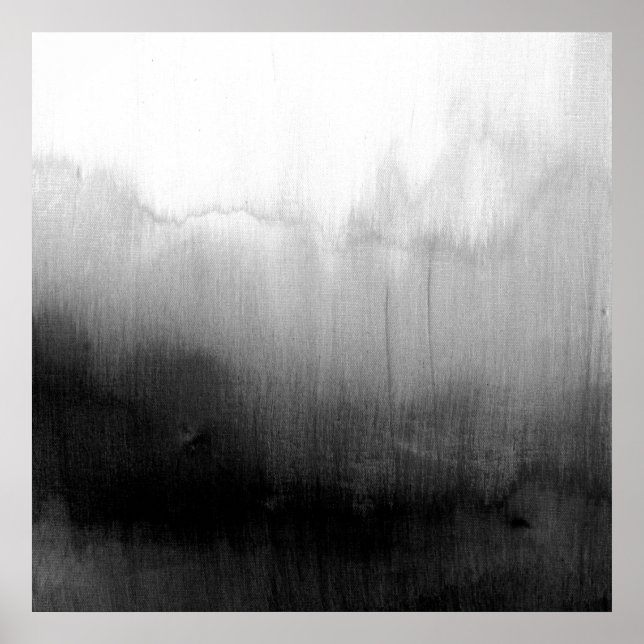 Moderne Schwarz-Weiß-Wasserfarbe Poster (Vorne)