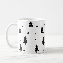 Moderne Schwarz-Weiß-Weihnachtszeit-Tasse Kaffeetasse
