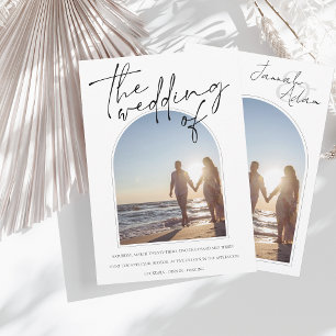 Moderne Schwarz-weiße Arch Ursprüngliche Hochzeit  Einladung