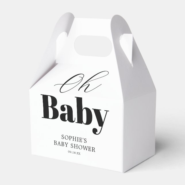 Moderne Schwarz-weiße Babydusche Geschenkschachtel (Vorderseite)