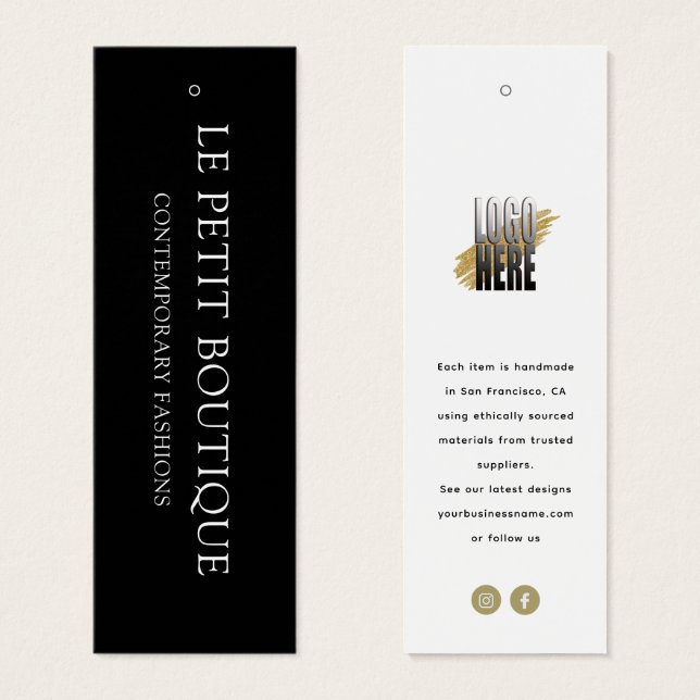 Moderne Schwarz-weiße Bekleidungsmarke (Vorne & Hinten)