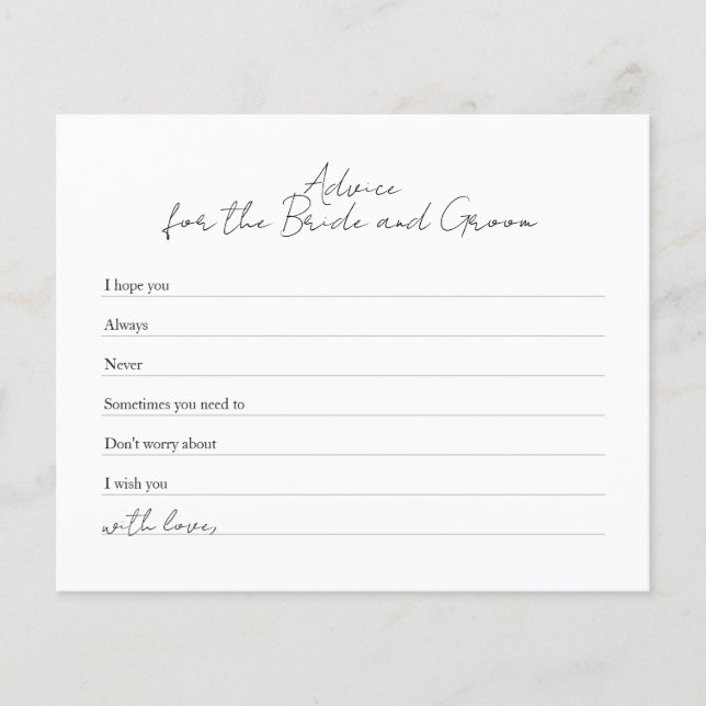 Moderne Schwarz-weiße Beratung für Braut und Bräuc Flyer (Vorne)