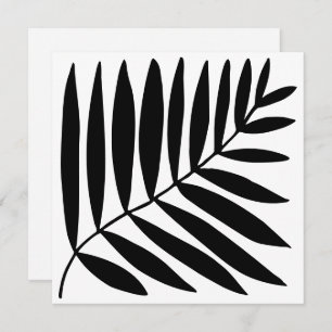 Moderne Schwarz-weiße botanische Pflanze Zeichnend Save The Date