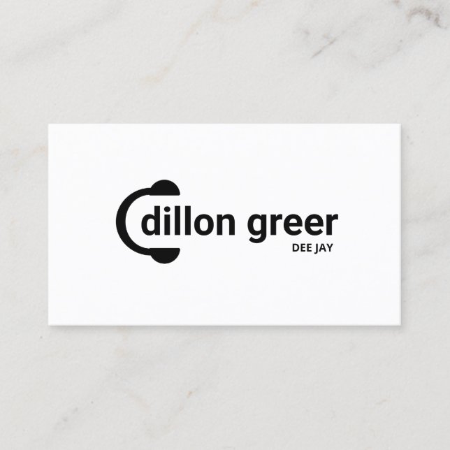 Moderne Schwarz-weiße DJ-Headphones - Musik Visitenkarte (Vorderseite)