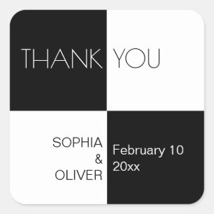 Moderne Schwarz-weiße Fliesen Quadratischer Aufkleber