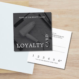 Moderne Schwarz-weiße Friseursalon Loyalität Treuekarte