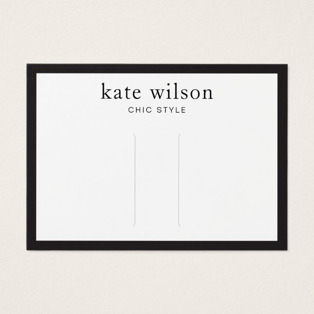 Moderne Schwarz-weiße Frisur-Clip-Karte (Vorderseite)