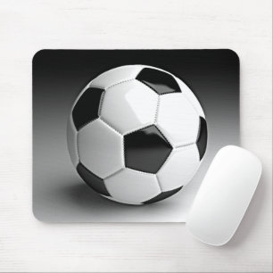Moderne Schwarz-weiße Fußballfotografie Mousepad